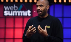 Former footballer Thierry Henry criticises social media at the Web Summit in Lisbon, Portugal