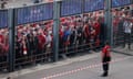 Liverpool fans outside the Stade de France before the Champions League final.