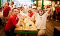 Fans watching England v Slovenia at the Green Duck Beer Company in Stourbridge