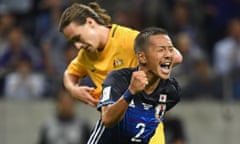 Yosuke Ideguchi of Japan celebrates