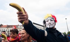 Trade union demonstration in Brussels, Belgium in May 2016