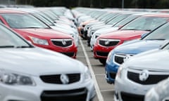 rows of Holden cars