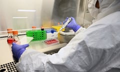 Person performing scientific test in a laboratory