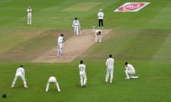 Jimmy Anderson slumps after Zak Crawley drops a catch off his bowling during day three of the third Test against Pakistan.