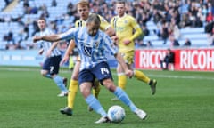 Joe Cole has made 22 appearances and scored two goals for Coventry since his move to the League One club from Aston Villa