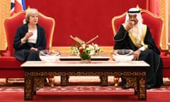 Theresa May meets Prince Khalifa bin Salman bin Hamad Al Khalifa in Bahrain in December 2016