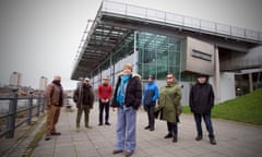 Jo Howell (centre) photographed outside the National Glass Centre with fellow supporters of Saving the National Glass Centre at St Peter's in Sunderland.