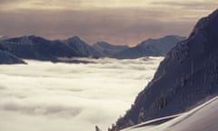 snowy misty mountains