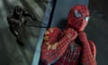 Venom and Spider-Man face off in Spider-Man 3.