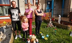 From left: John Wilson, his three-year-old daughter, Lacey, Elizabeth Steele and Nicola Wilson