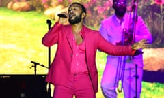 Balmy heat … John Legend performing at the Somerset House Summer Series in London.