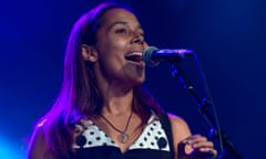 Rhiannon Giddens performing at the Cambridge folk festival.