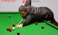 Ronnie O'Sullivan in action against Stuart Bingham in their quarter-final