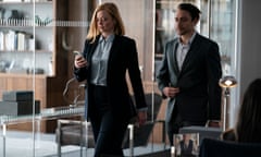 Sarah Snook as Shiv and Kieran Culkin as Roman in Succession.