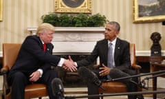 President Barack Obama shakes hands with President-elect Donald Trump in the Oval Office of the White House in Washington, Thursday, Nov. 10, 2016. (AP Photo/Pablo Martinez Monsivais)