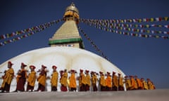 The Boudhanath stupa during its three-day purification ceremony, earlier this week.