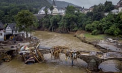 The Ahr River in Schuld, Germany after massive floods in the region last July.