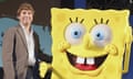 Stephen Hillenburg posing with SpongeBob SquarePants at an event held at the Tokyo International Anime fair, Japan, in 2006.