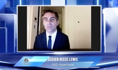 The man introduced as the chief executive officer of HyperVerse, Steven Reece Lewis, in a screenshot from the scheme’s launch video.