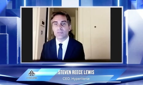 The man introduced as the chief executive officer of HyperVerse, Steven Reece Lewis, in a screenshot from the scheme’s launch video.  