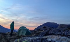 Phoebe Smith at sunset in Tryfan in Eryri (Snowdonia) national park