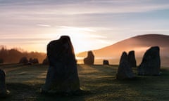 Sunrise at the Castlerigg Stone Circle Lake District Cumbria UK<br>EK57WC Sunrise at the Castlerigg Stone Circle Lake District Cumbria UK