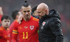 Gareth Bale and Rob Page after Wales’ playoff win over Ukraine.