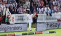 Jimmy Anderson heads out to bat for the final time in a Test