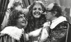 Eric Morecambe, Ernie Wise and Penelope Keithin the 1977 Christmas show produced by Ernest Maxin