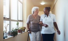 care worker and senior woman