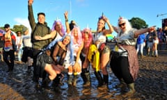 Bestival revellers at Lulworth Castle in Wareham