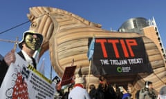 BELGIUM-BRUSSELS-EU-ANTI TTIP-RALLY<br>04 Feb 2015, Brussels, Belgium --- BELGIUM-BRUSSELS-EU-ANTI TTIP-RALLY --- Image by © Ye Pingfan/xh/Xinhua Press/Corbis