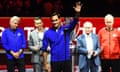 Roger Federer acknowledges the crowd after Team World beat Team Europe to win the Laver Cup