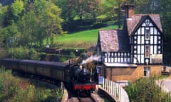 Steam Locomotive 7822 Foxcote Manor Letting Off Steam at Berwyn Station, Llangollen Railway, Llangollen Powys, Wales.