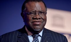 Hage Geingob, Namibia’s president who has died after being diagnosed with cancer, pictured in 2021