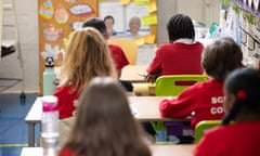 Children in classroom in Daubeney primary school in east London.