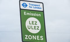 And Ulez and Lez warning sign in outer London.