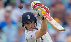 Harry Brook batting for England.