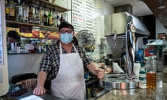 08/07/2020 .Coronavirus. COVID-19.British tourists return to Mallorca Spain. Magaluf. Tapas ,chippy bar owner Diego Belmonte. Photo SEAN SMITH