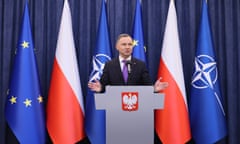 Poland’s president, Andrzej Duda, pictured at the Presidential Palace in Warsaw, February 2023
