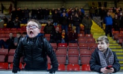 Young fans at a Partick Thistle football match