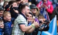 Scotland’s Stuart Hogg with supporters at the end of the Six Nations match against Italy