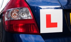 Learner plate on car