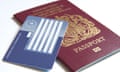 An Ehic card is seen with a pre-Brexit UK passport.