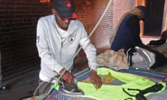 Nhamo Chari runs an ironing business in Mbare Pic Nyasha Chingono