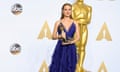 Brie Larson backstage at the Oscars