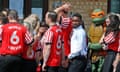 Jermain Defoe (centre) at the funeral of Bradley Lowery.