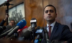 Luigi Di Maio speaks to media.