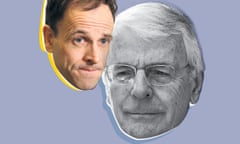 Touching glamour ... Jonny Lee Miller and John Major.