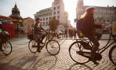 Cyclists in Copenhagen old town